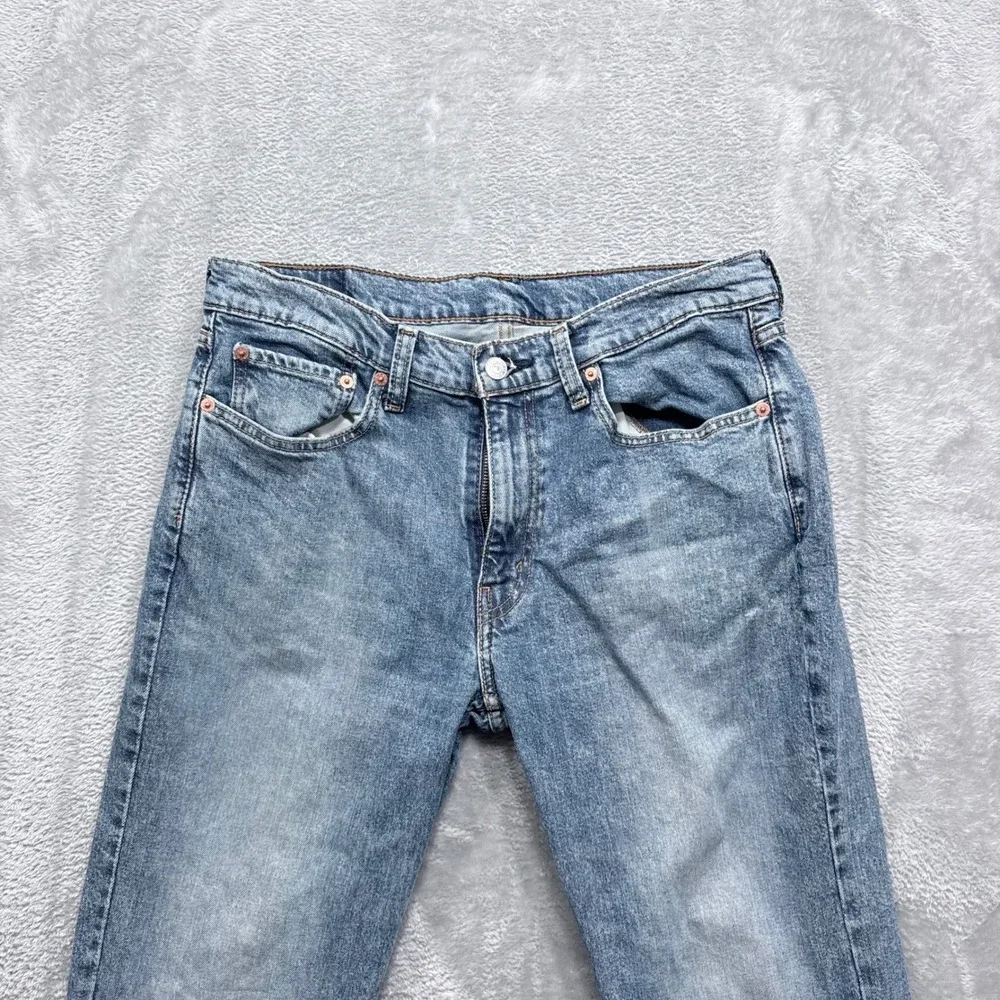 Levi's 514 Straight Fit Jeans Mens 34x32 Blue Medium Wash Stretch Denim